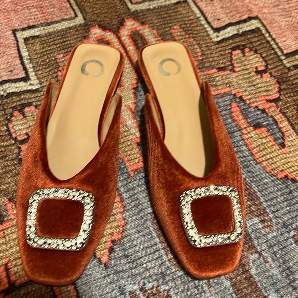 Velvet Slides Size 8.5 Rust Color - image 1